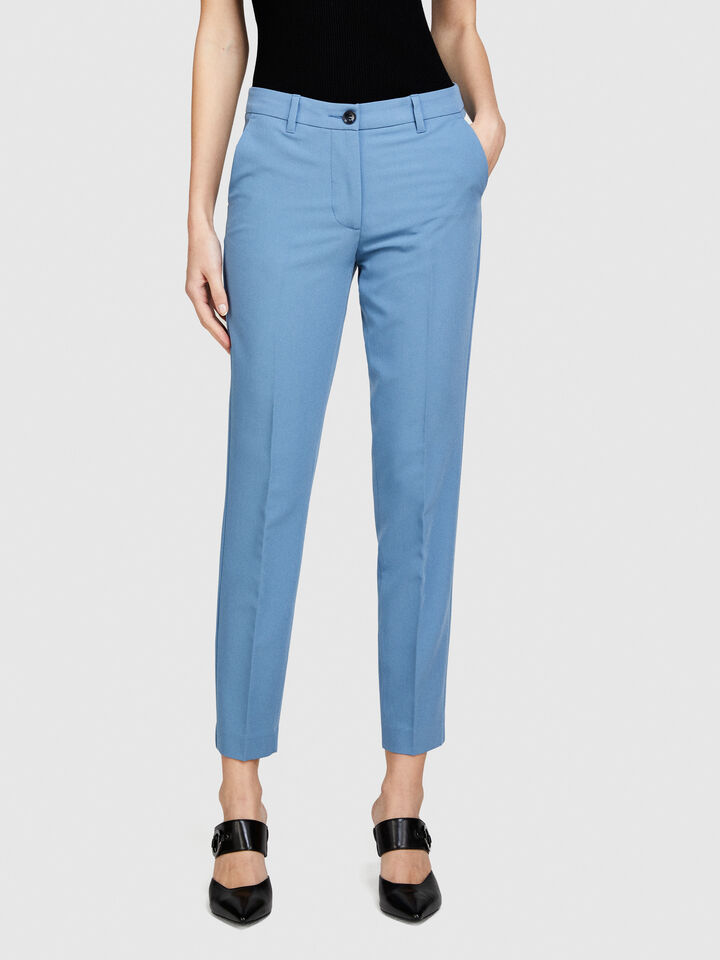 Cigarette trousers - women's skinny fit trousers - Blue | Sisley image number 4